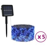 Vidaxl lampes solaires 5 pcs 5x200 led bleu intrieur extrieur