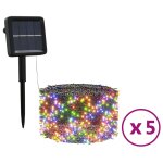 Vidaxl lampes solaires 5 pcs 5x200 led colores intrieur extrieur