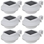 Vidaxl lampes solaires 6 pcs pour clture gouttire blanc