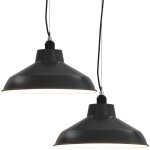 Vidaxl lampes suspendues 2 pcs gris rond e27