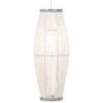 Vidaxl lampe suspendue blanc osier 40 w 21x50 cm ovale e27