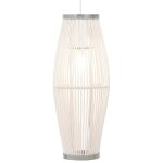 Vidaxl lampe suspendue blanc osier 40 w 23x55 cm ovale e27