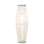 Vidaxl lampe suspendue blanc osier 40 w 25x62 cm ovale e27