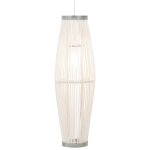 Vidaxl lampe suspendue blanc osier 40 w 27x68 cm ovale e27