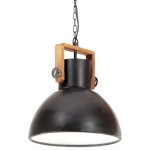 Vidaxl lampe suspendue industrielle 25 w noir rond 40 cm e27