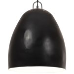 Vidaxl lampe suspendue industrielle 25 w noir rond 42 cm e27