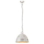 Vidaxl lampe suspendue industrielle vintage 25 w argent rond 31cm e27