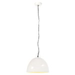 Vidaxl lampe suspendue industrielle vintage 25 w blanc rond 31 cm e27