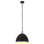 Vidaxl lampe suspendue industrielle vintage 25 w noir rond 31 cm e27