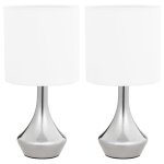 Vidaxl lampes de table 2 pcs bouton tactile blanc e14