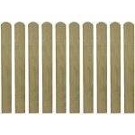 Vidaxl lattes imprgnes de clture 10 pcs bois 80 cm