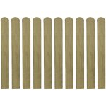 Vidaxl lattes imprgnes de clture 20 pcs bois 80 cm