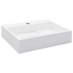 Vidaxl lavabo 50x38x13 cm fonte minrale / marbre blanc