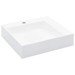 Vidaxl lavabo 50x50x12, 3 cm fonte minrale / marbre blanc