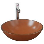 Vidaxl lavabo de bain avec robinet et drain  poussoir verre tremp