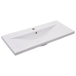 Vidaxl lavabo encastr� 91 x 39, 5 x 18, 5 cm c�ramique blanc