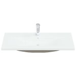Vidaxl lavabo encastré avec robinet 101x39x18 cm céramique blanc Vidaxl lavabo encastré avec robinet 101x39x18 cm céramique blanc