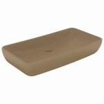 Vidaxl lavabo de luxe rectangulaire cr�me mat 71x38 cm c�ramique