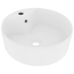 Vidaxl lavabo de luxe avec trop - plein blanc mat 36x13 cm cramique