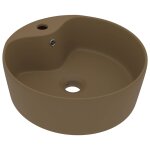 Vidaxl lavabo de luxe avec trop - plein cr�me mat 36x13 cm c�ramique