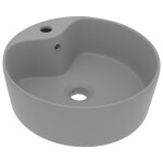 Vidaxl lavabo de luxe avec trop - plein gris clair mat 36x13cm c�ramique