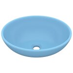 Vidaxl lavabo ovale de luxe bleu clair mat 40x33 cm c�ramique