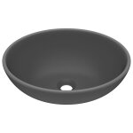 Vidaxl lavabo ovale de luxe gris fonc mat 40x33 cm cramique