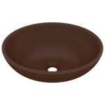 Vidaxl lavabo ovale de luxe marron fonc mat 40x33 cm cramique