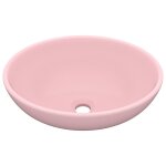 Vidaxl lavabo ovale de luxe rose mat 40x33 cm cramique