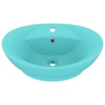 Vidaxl lavabo ovale  trop - plein vert clair mat 58, 5x39 cm cramique