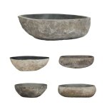 Vidaxl lavabo en pierre de rivire ovale 46 - 52 cm