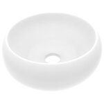 Vidaxl lavabo rond de luxe blanc mat 40x15 cm c�ramique