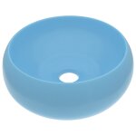 Vidaxl lavabo rond de luxe bleu clair mat 40x15 cm c�ramique