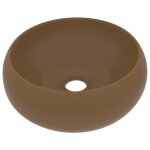 Vidaxl lavabo rond de luxe cr�me mat 40x15 cm c�ramique