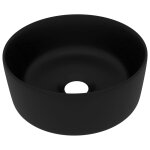 Vidaxl lavabo rond de luxe noir mat 40x15 cm c�ramique