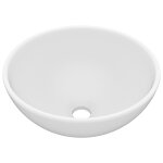 Vidaxl lavabo rond de salle de bain blanc mat 32, 5x14 cm c�ramique