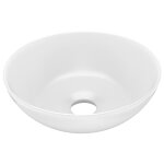 Vidaxl lavabo de salle de bain cramique blanc mat rond