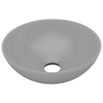 Vidaxl lavabo de salle de bain cramique gris clair rond