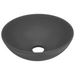 Vidaxl lavabo de salle de bain cramique gris fonc rond