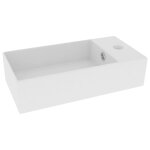 Vidaxl lavabo de salle de bain avec trop - plein c�ramique blanc mat
