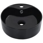 Vidaxl lavabo avec trop - plein 36x13 cm céramique noir Vidaxl lavabo avec trop - plein 36x13 cm céramique noir