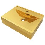 Vidaxl lavabo avec trop - plein 60x46x16 cm c�ramique dor�