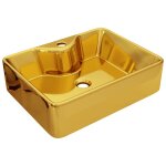 Vidaxl lavabo avec trou pour robinet 48 x 37 x 13, 5 cm c�ramique dor�