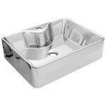 Vidaxl lavabo avec trou pour robinet 48x37x13, 5 cm c�ramique argent�