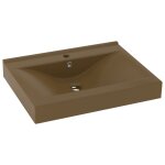 Vidaxl lavabo avec trou de robinet cr�me mat 60x46 cm c�ramique