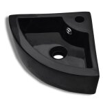Vidaxl lavabo avec trou de trop - plein 45x32x12, 5 cm noir