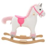 Vidaxl licorne  bascule peluche 65 x 32 x 58 cm blanc et rose