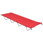 Vidaxl lits de camping 2 pcs 180x60x19 cm tissu oxford et acier rouge