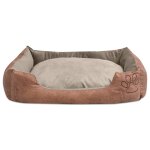 Vidaxl lit pour chiens avec coussin cuir artificiel pu taille xxl beige