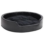 Vidaxl lit pour chiens noir 79x70x19 cm peluche et similicuir